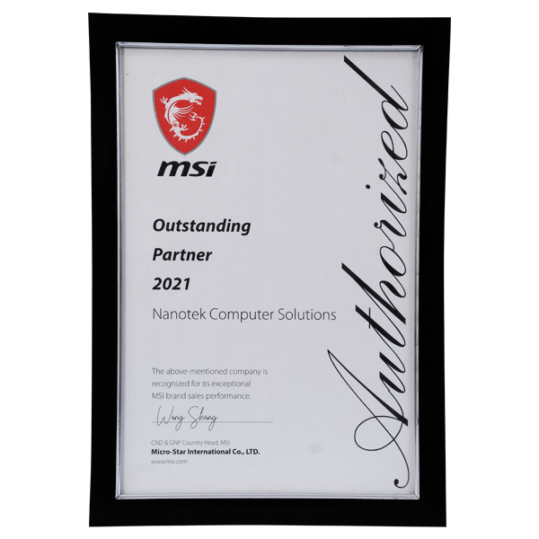 MSI Outstanding Partner of BRAND SALES 2021