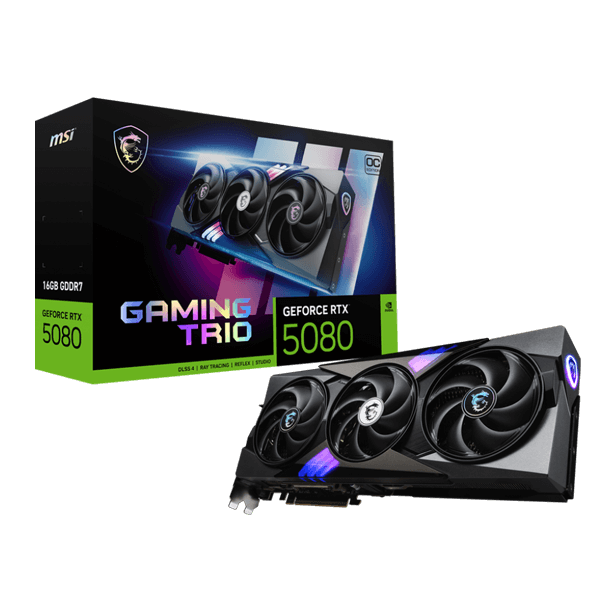 MSI Geforce RTX 5080 Gaming Trio OC 16GB GDDR7X Graphics Card